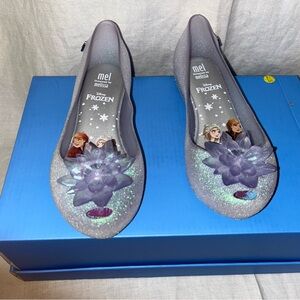 Mini Melissa “Frozen” blue silver glittery sandals.  Barely worn.  Size 12.